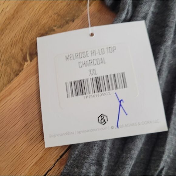 NWT Agnes & Dora Melrose Hi-Lo Top Charcoal - Picture 3 of 4